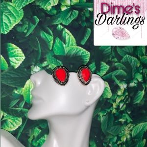 Red Clip On Earrings